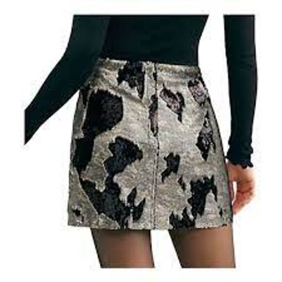 Free People FP One Sequin Camo Mini Skirt NWT SZ 12 - Picture 2 of 13